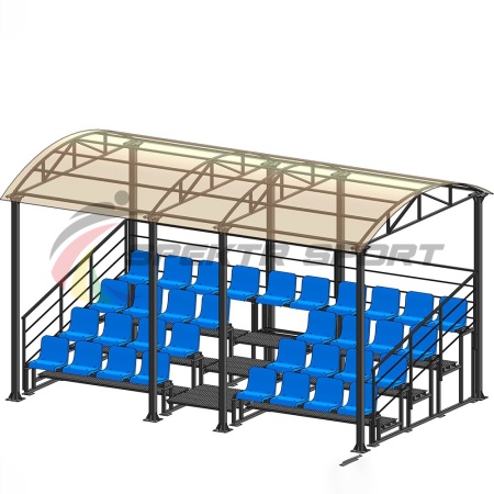 Купить Трибуна для зрителей 4 ряда на 34 места с навесом и перилами в Сухиничах 